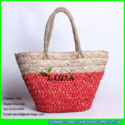 China LUDA women's classic Straw Summer Beach Sea Shoulder Bag Woven Handbag Tote for sale