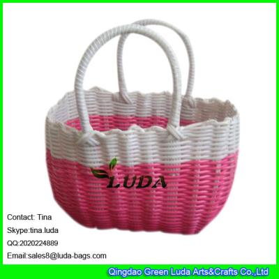 China LUDA fashion ladies pp sea straw bag special designer pp tube beach bag wholesale for sale