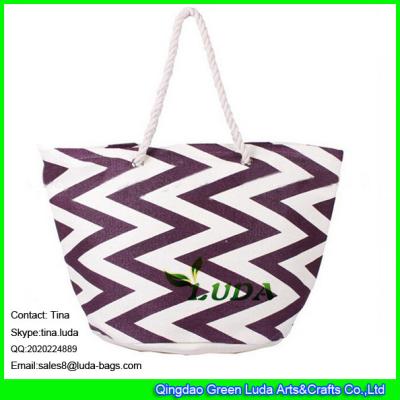 China LUDA chevron beach tote bag wholesale china paper straw beach bags for sale