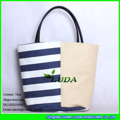 China LUDA contrast straw bag 2016 summer new arrival women beach paper straw bag for sale