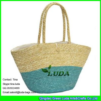 China LUDA 2015 best wheat straw beach bags large summer women straw tote bag for sale