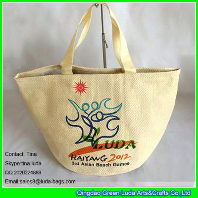 China LUDA  promotion cheap paper straw ladies handbags logo printed straw bags for sale