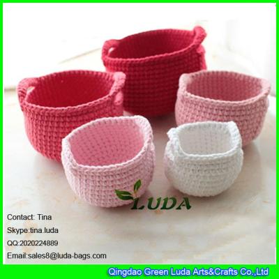 China LDMX-005 colorful cotton rope crochet handbag fashion small ballon for beach bag for sale