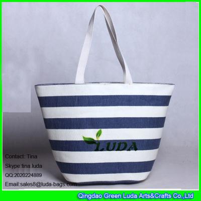 China LUDA 2016 new striped promotion bags cheap beach paper straw bags for sale