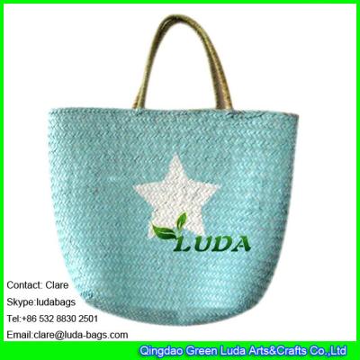 Китай Женщины seagrass LUDA handmade приставают мешок к берегу tote сторновки белая звезда напечатала 2016 продается