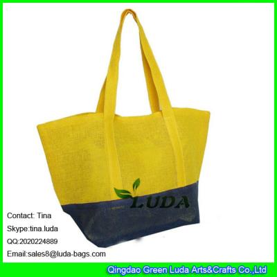 China LUDA ladies straw detail shopping bag color block paper straw beach bags for sale