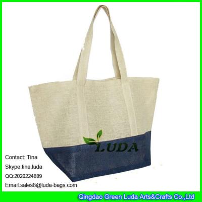 China LUDA color block beach bag fashion women's summer straw beach shopper tote bag handbag for sale