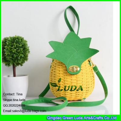 China LUDA 2016 hot sale wicker handbags handmade pineapple rattan straw bags for sale