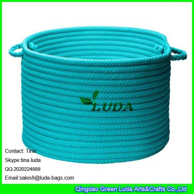 China LUDA 2016 new products round blue cotton storage basket for sale