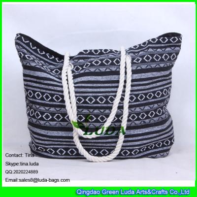 China LUDA large size  canvas tote bag summer straw sadu fabric beach bags for sale