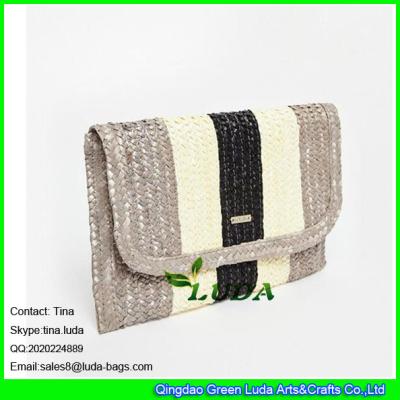 China LUDA striped lady clutch handbags wheat straw summer evening handbags 2016 for sale