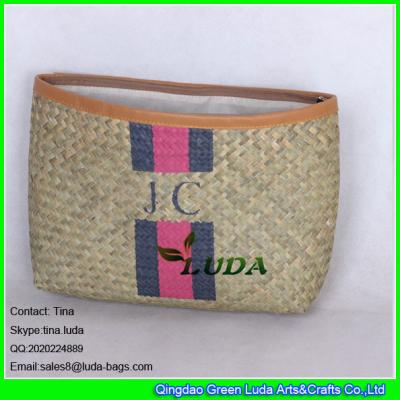 China LUDA 2015 customized clutch straw purse natural seagrass wholesale straw handbag for sale