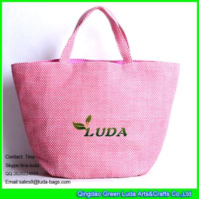 China LUDA wholesale promtion cheap handbag large tote paper straw handbag for sale