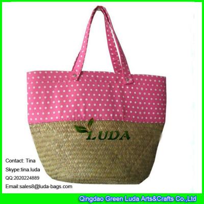 China LUDA natural seagrass straw handmade tote bag fashion women straw handbags for sale