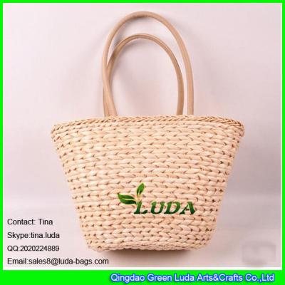 China LDYP-047 2016 summer fashion lady handbag handmade cornhusk straw beach bags for sale