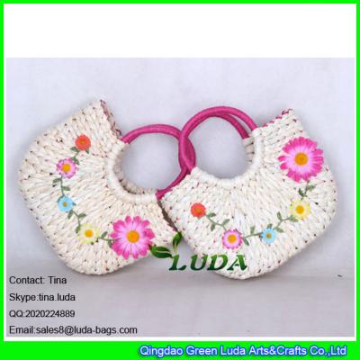 China LDYP-115 2015 hot sale cornhusk straw handbag flower power straw bag for sale