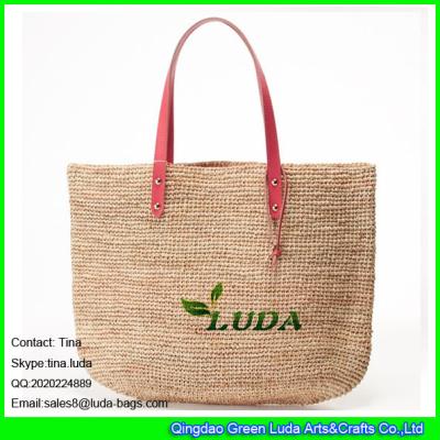 China LDLF-059 fashion women summer raffia crochet straw beach bag for sale