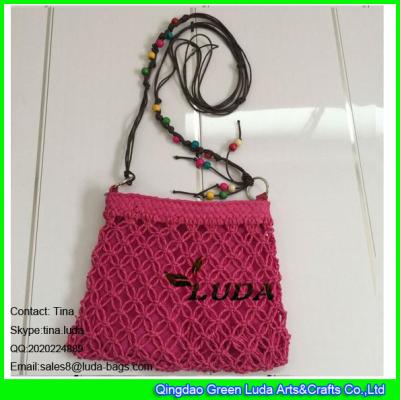 China LDZS-019 2016 hot sale promotional crochet paper straw shoulder bag for sale