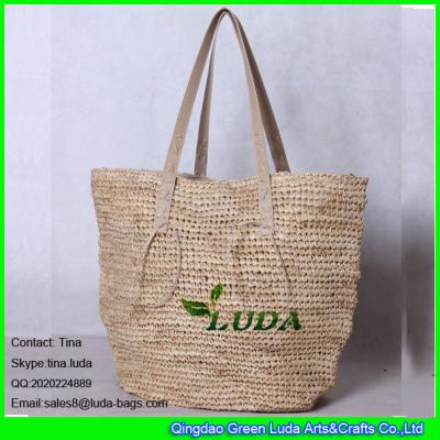 China LDLF-007 natural hand crochetting raffia straw tote handbags for sale