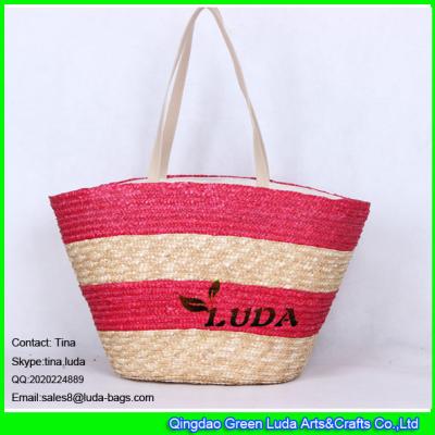 China LDMC-029 large women straw tote bag wheat made straw beach bags zu verkaufen