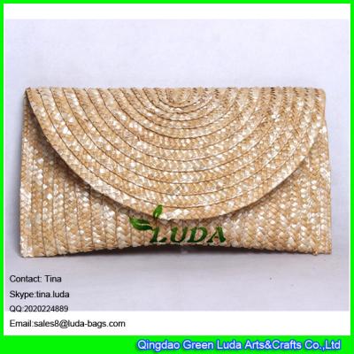 China 2016 fashion natural wheat straw clutch bag handmade straw handbags à venda