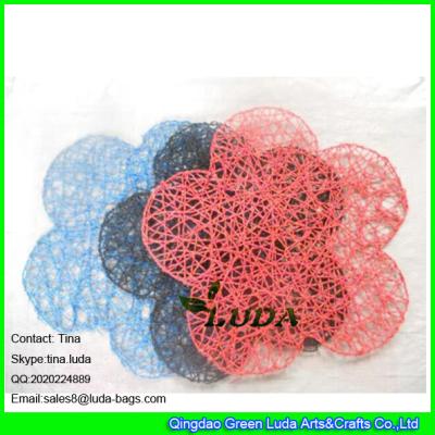 China LUDA wholesale promotion tabel mat manhandmade paper straw placemat flower hot placemat zu verkaufen