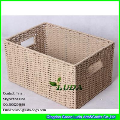 China LDKZ-051 natural paper rope woven storage bin 2016 new home storage basket for sale