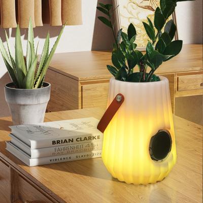 China Post-modern post-modern creative smart garden LED lights flower pots speaker wireless flower pot for sale