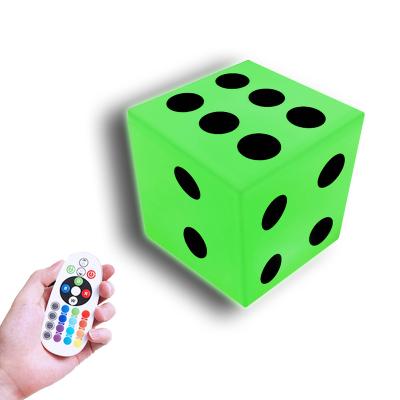 China Theme Park Colorful Sitting RGB Cube Toy For Paty Decoration LED Waterproof Dies for sale