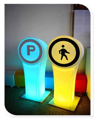 China Portable Led PE Signage Waterproof Rechargeable Road Traffic Sign for sale