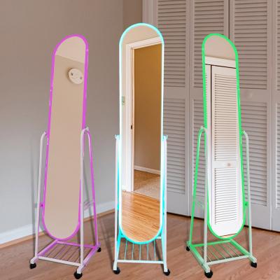 China Traditional traditional home decoration is modern and simple style led lighted cloakroom mirrors floor in mirror furniture for sale