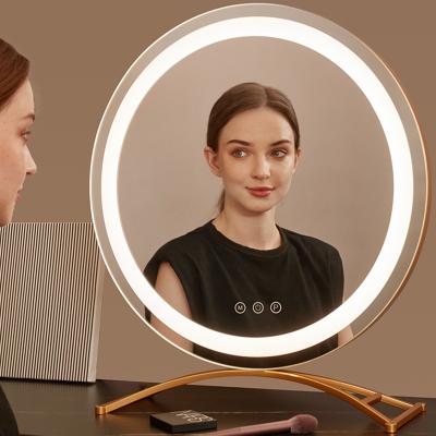 China Large size silver high-definition bedroom lighted and living room lighted mirror can adjust the light source makeup mirror at will for sale