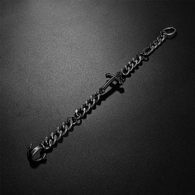 China Stainless Steel Cross Hip Hop Retro Skull Personality Fashion Casual/Hip Hop Cuban Chain Bracelet for sale