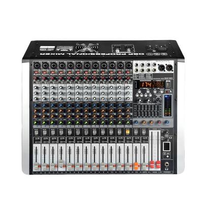 China Hot Selling Digital Professional Audio Sound Amplifier Outdoor Activities Mixer 12-Channel Mixing Console for sale