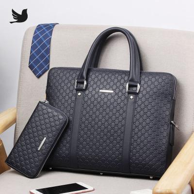 China 100% Eco-Friendly Notebook Handbag Business Briefcase Men's PU Leather Shoulder Bag Men's Simple Briefcases for sale