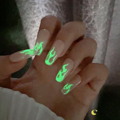 China Luminous Nail Art Sequins Sticker Durable/Stunning Glitter/Bright Fluorescent Super Shiny So Beautiful DIY Design Decals Fire Heart Shape for sale