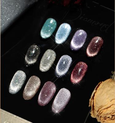 China 2021 Newest Diamond Glitter Laser Cat Eye High Quality UV Gel Nail Polish Long Lasting For Nail Art for sale