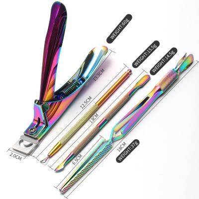 China Dual-Use iBelieve The Dead Polish Nail Art Manicure Tools Stainless Steel Nail Cuticle Pusher UV Gel Skin Remover Nail Art Manicure Set for sale