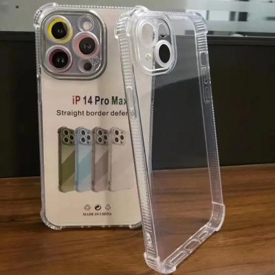 China Wholesale Transparent Phone Case Shockproof TPU For iPhone 14 Pro Max Four-corner Anti-drop Cell Phone Cases For Samsung A24 for sale