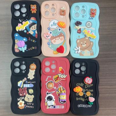 China Shockproof Factory Price Customized 3D iPhone 14 13 Toy Mobile Phone Cases For 12 TPU Wavy Phone Cover For iPhone 11 Case for sale