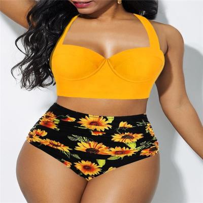 China 2022 New Design Woman Fat Batching Breathable Suits Two Piece Swimwear Size From S-5xl To High Plus Size Batching Suits For Women Luxury for sale