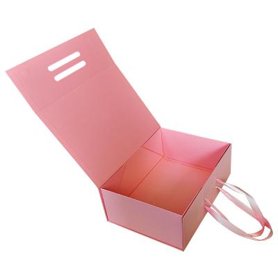 China Luxury Reused Magnet Flip Lid Cardboard Paper Custom Logo Ribbon Flap Storage Materials Product Packaging Folding Magnetic Closure Gift Box for sale