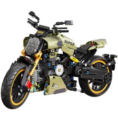 China MotorbikeToys DIY 658PCS DIY Motorcycle Model Building Blocks Moc Traffic Vehicle Assembly Brick Technics For Boys Birthday Gifts for sale