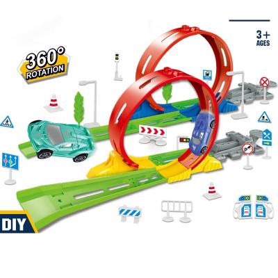 China Flexible 2022 Slot Toy Amazon Hot Selling Assembly Track Game Toys Car Set For Children Educational Toys Car for sale