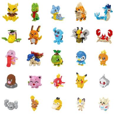 China DIY PLAY 38 New Styles Small Building Pokemon Blocks Small Cartoon Picachu Model Animal Education Game Graphics Pokemon Toys for sale