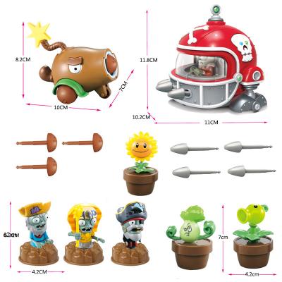 China Cartoon Toy Plants Pea Shooting Zombie Toys Full Set Gift For Boys Ejection Anime Children'S Dolls Action Number Model Toy No Box for sale