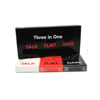 China FN1340 Talk Flirt Paper Challenge Cards Adult Couples Game 3 Games In 1 Couples Gift Romantic Card Game For Couples for sale