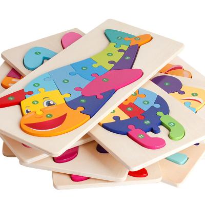 China FN534 Cartoon Toy FN534 Big Digital Animal Puzzle Educational Toy and Knowledge 3d Wooden Jigsaw Puzzle Toy for Children for sale