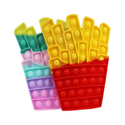 China FN504 Popular new product silicone fidgety person toys and french fries style push noise bubble fidgety person toys for sale