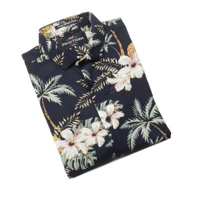 China BREATHABLE DESIGN POPULAR ITALIAN RAYON SS21 LOUNGE SUIT ROTARY SCREEN PRINTING WITH SIDE SLIT MEN'S SHORT SHIRT for sale